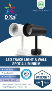 D ni8 LED Track Light & Wall Spot Aluminium